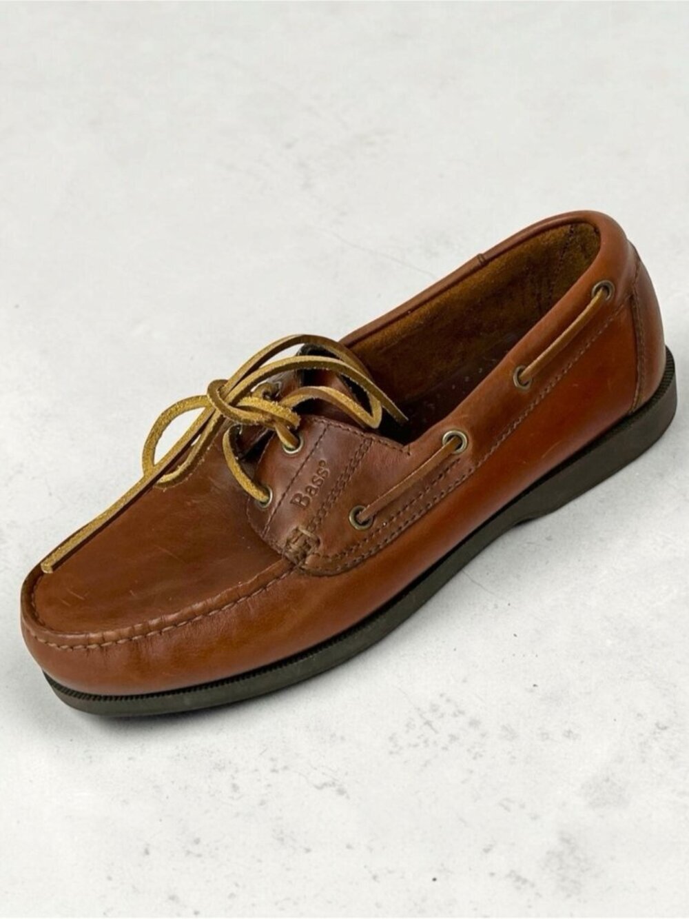 Bass Men’s Leather Boat Shoe Seafarer Dockside Loafer Size 8W
